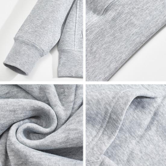 Men Hoodie Solid Color Sweatshirt with Hood Large Front Pocket Thickened Warm Pullover for Autumn Winter Street Sports Wear