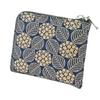 Inden Coin Purse F Coin Purse 08 Deerskin Navy Blue X White Lacquer Hydrangea Pattern Inden-ya 1008-14-174
