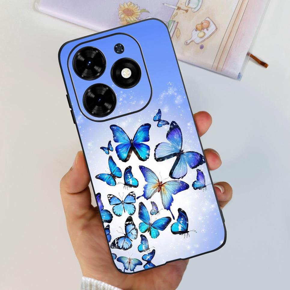 For Cover Tecno Spark Go 2024 Bumper Case Butterfly Cute Cat Flower Phone Cover Soft Clear Silicone TPU cAPAS Spark GO 2024 Bag