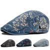 New Vintage Print Denim Beret Women Men Cotton Newsboy Cap Casual Visor Fashion Flat Hat Adjustable Berets For Spring Autumn