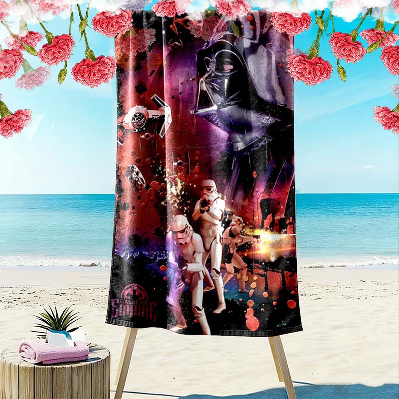 Mandalorian Print Beach Towel, Large Soft Quick Dry Towel for Beach Camping Swimming