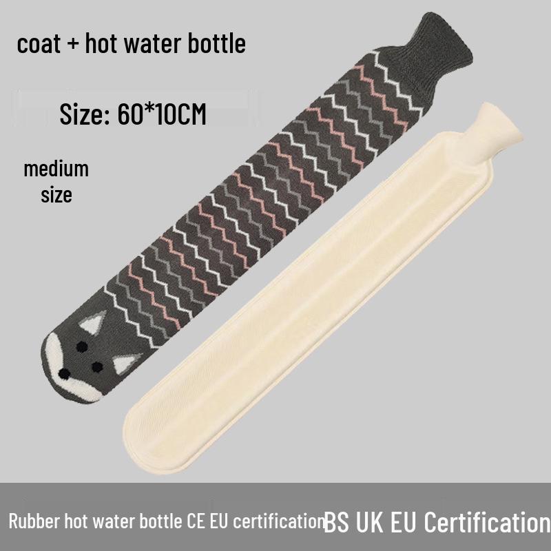 Explosion-Proof Hot Water Bottle: Rubber Design for Stomach and Feet, Long-Lasting Warmth