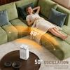 Ceramic Electric Heater, 1500W Fan Space Heater with 3 Modes, 24H Timer, Flame Effect, Oscillation for Bedroom, White
