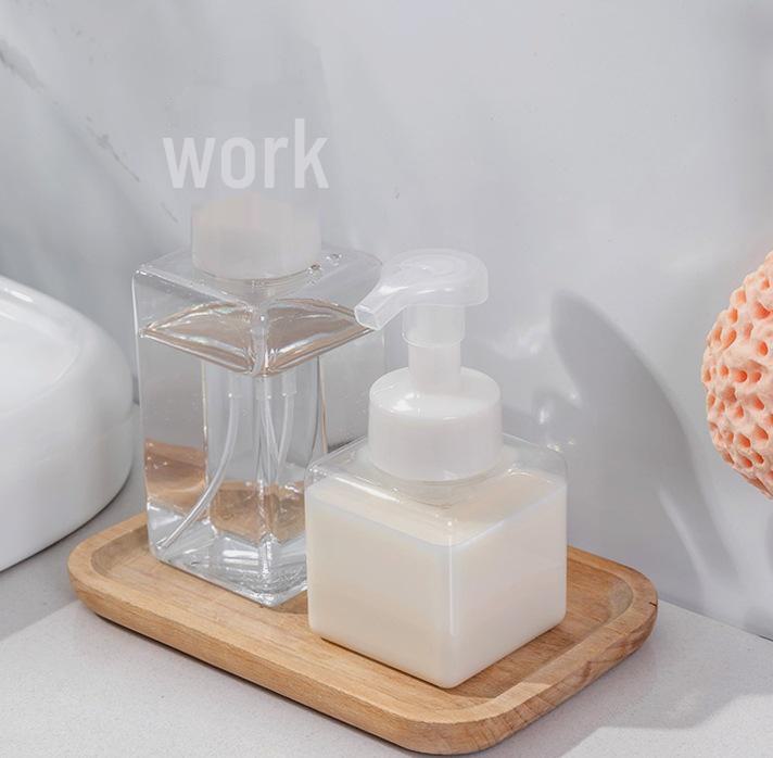 Square Foaming Bottle for Shower Gel, Hand Soap, Conditioner, and Cosmetics.