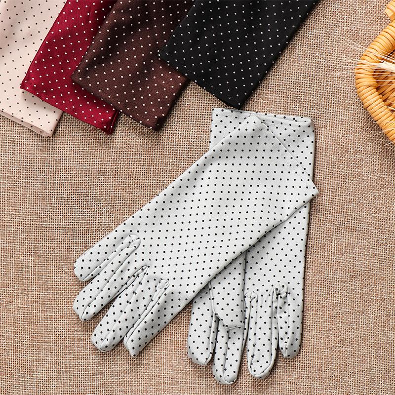 Summer Gloves Sun Protection Fashion Round Dot Elastic Mittens High Quality