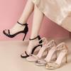 Fashion NEW Women Open Toe Ankle Strap Stiletto Heel Dress Sandals Elegant Wedding Party Shoes Pumps High Heel Summer Classic Sexy Pumps