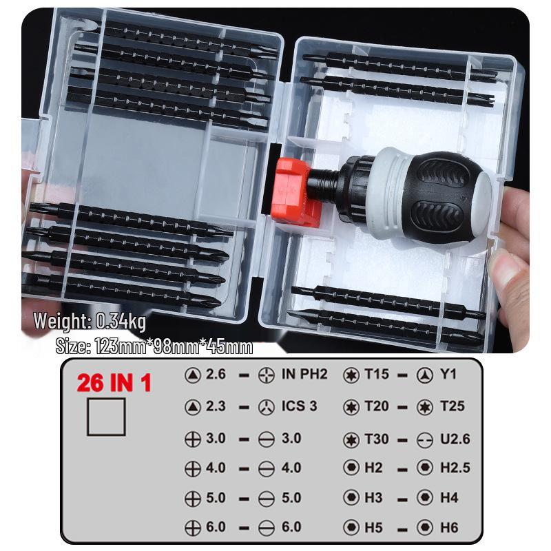 Набор из 13 в 1 изолированных нескользящих двухфункциональных храповых отверток Phillips и шлицевых