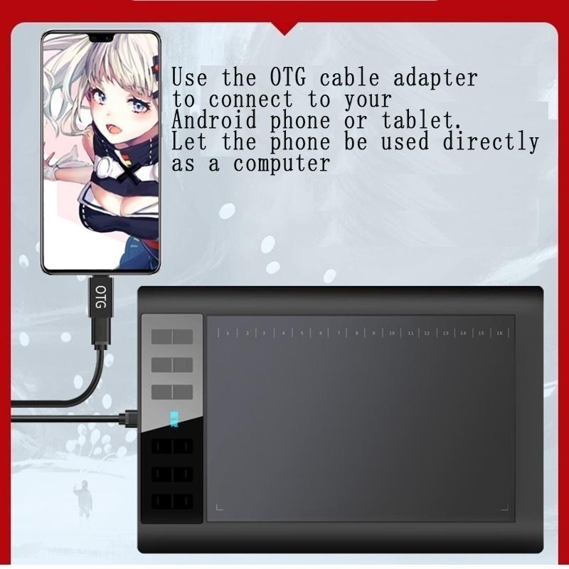 Модный новый цифровой планшет 1060 PRO, модный офисный компьютер, доска для рисования, можно подключить к мобильному телефону/компьютеру