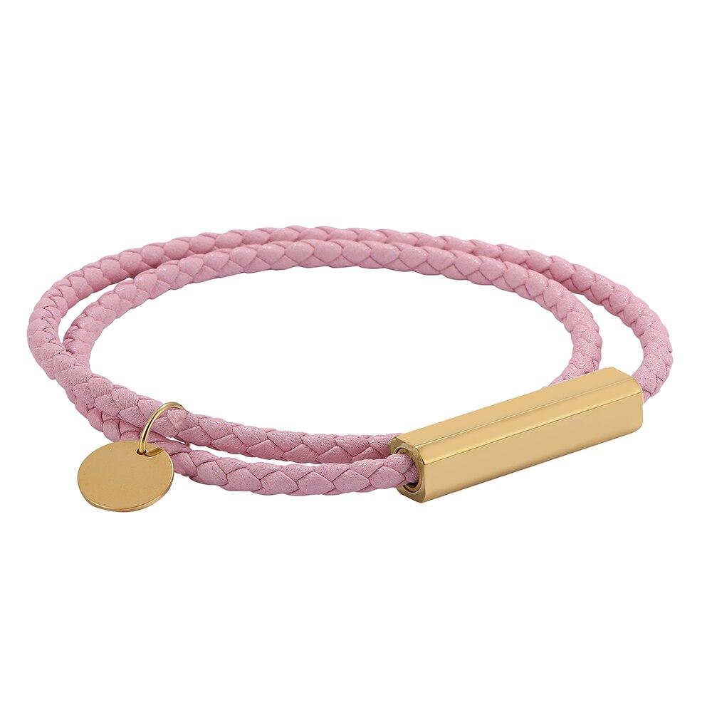 Модные кожаные браслеты женские, из нержавеющей стали, многослойные плетеные веревочные браслеты для женщин, женские браслеты, ювелирные изделия