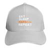 Eat Sleep Farm Repeat Baseball Cap Sunscreen Snapback Cap summer hat Vintage Women Hats Unisexs