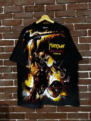 РЕДКИЙ ВИНТАЖНЫЙ MANOWAR 90-е Hell Stage МЕТАЛ-ГРУППА ГРААЛЬ xl Унисекс Футболка