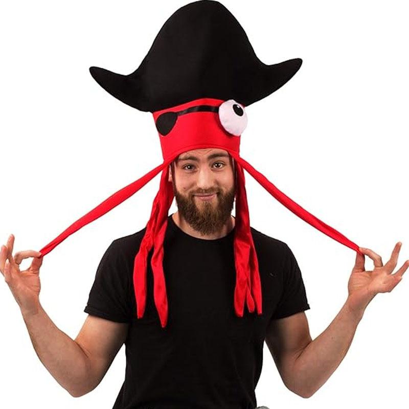 Pirate Hats Octopus Cap Funny And Creative Black And Red Hats Carnival Birthday Party Gifts Christmas Halloween Headwear