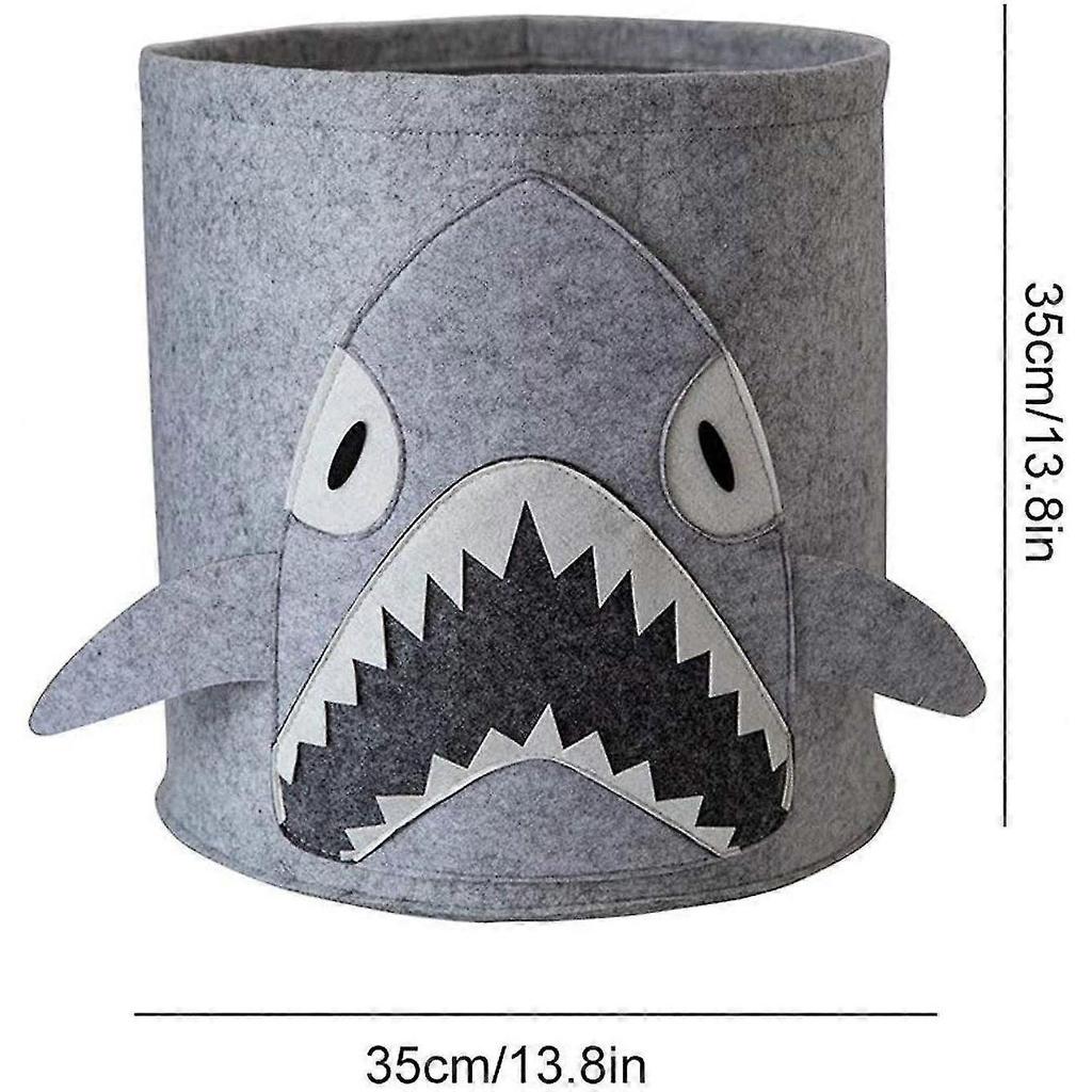 Felt Storage Bucket, Child Felt Basket, Foldable Felt Storage Box For Nursery, Toy, Clothes (shark)felt Storage Bucket,child Felt Basket,foldable Felt