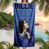 Модное пляжное полотенце Billie Eilish, портативное, мягкое, быстросохнущее, для плавания, кемпинга, отпуска