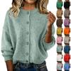 Women's Fashionable Casual Knitted Top Solid-Colour Long-Sleeved Cardigan Jacket