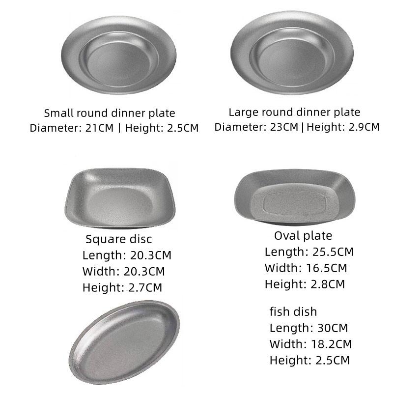 Винтажный круглый поднос для стейков в западном стиле из нержавеющей стали 304, овальная тарелка для спагетти, квадратная тарелка для десерта на открытом воздухе, столовая посуда