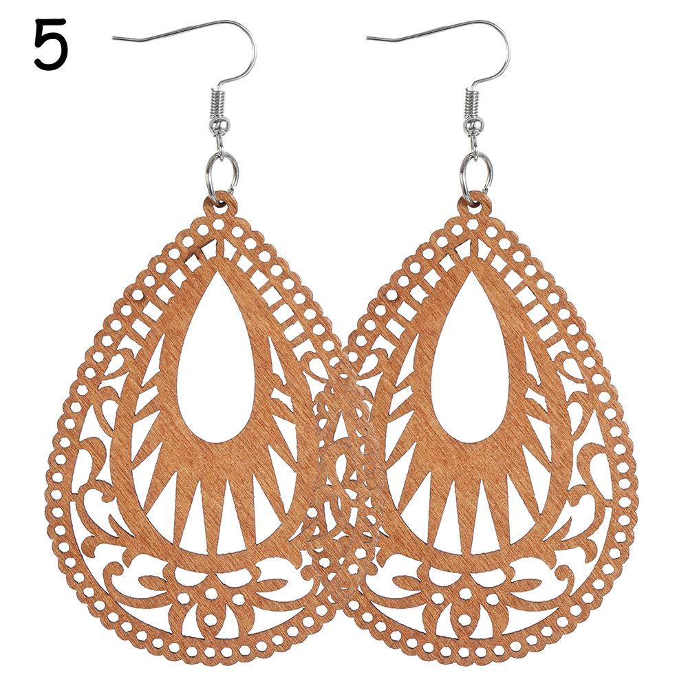 Craft Wood Earrings Bohemian Dangle Earrings Pendant Earring Making African