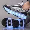 Kids Kers Roller Skate Sport Skateboard Shoes USB Charging Removeable 4 Wheels Luminous Roller Shoes Girls Boys Casual Shoes