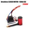S3660 3100KV Бесщеточный двигатель Водонепроницаемый двигатель 80A ESC Замена для Traxxas WLtoys RC Car Tamiya