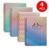 A5 Gradient Glitter Waterproof Spiral Notebook with Double Wire Coil
