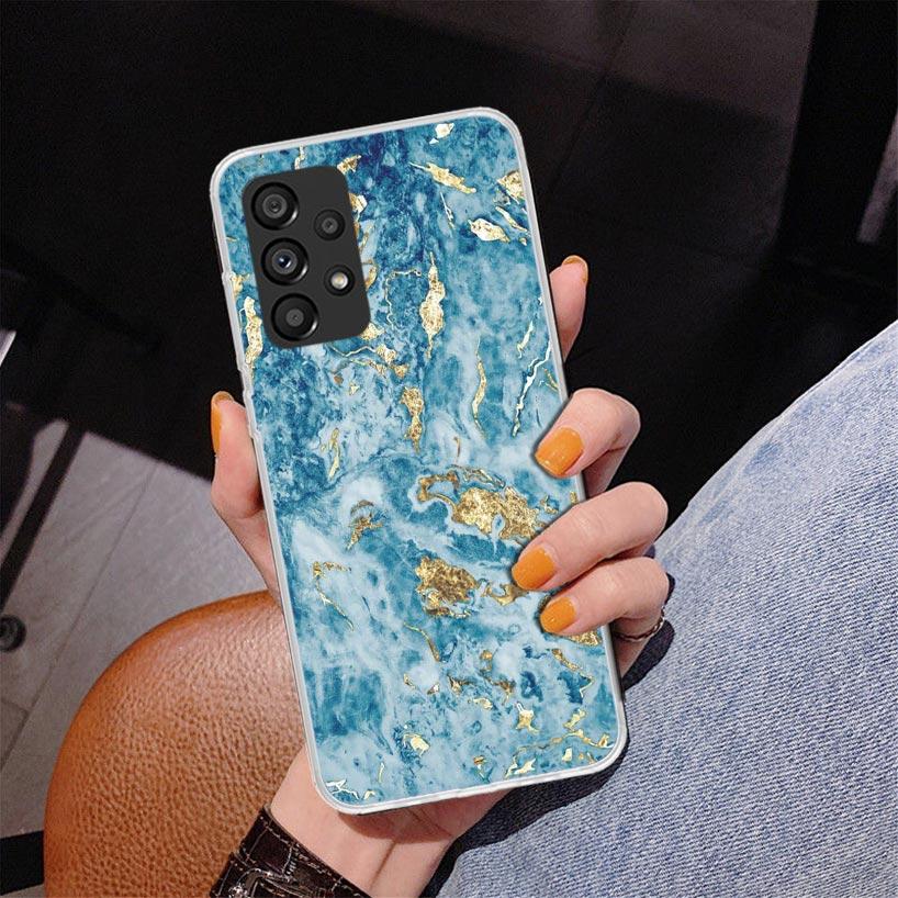 Модный Золотой Розовый Геометрический Мраморный Чехол Для Телефона Для Samsung Galaxy A17 A16 A15 A14 A13 A57 A56 A55 A54 A53 A37 A36 A35 A34 A33 A26