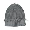 Wool hat women's fashion burr hemming knitted hat autumn and winter simple warm ear protection pullover hat men