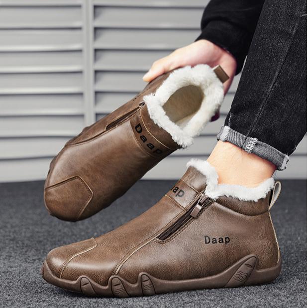 Зимняя обувь Мужские сноубутсы Толстый мех Нескользящие кроссовки Мужские ботильоны