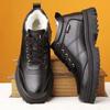 Men's Winter Velvet-Lined Leather Snow Boots - Warm, Thick, Casual Dad Shoes