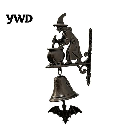 Подвеска-летучая мышь, винтажный дверной колокольчик для ведьмы, 3D декоративный дверной колокольчик для варки зелий, настенный колокольчик для Хэллоуина, готический ветряной колокольчик с подвеской