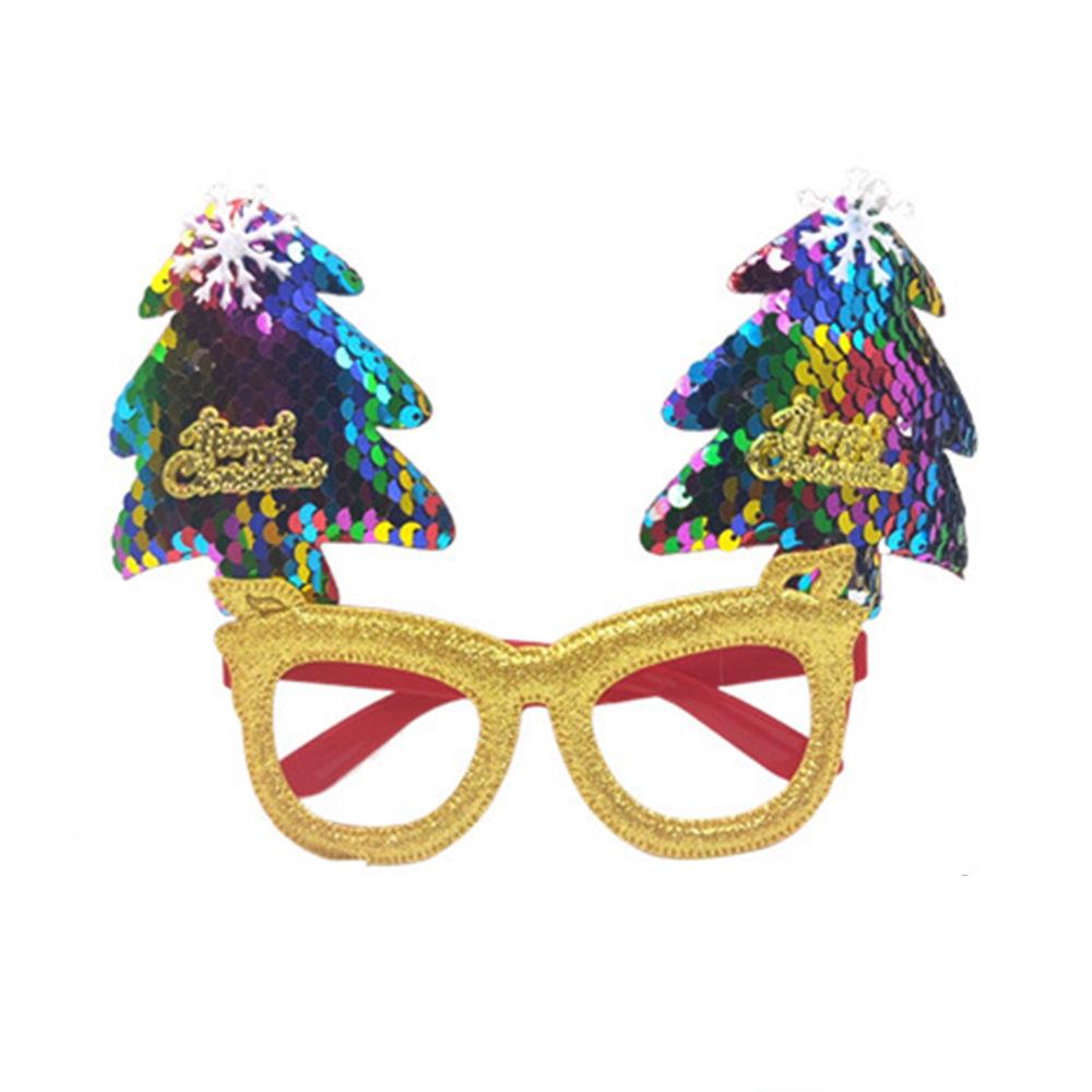 Рождественские мультяшные очки — подарки для взрослых и детей с изображением Санты, снеговика и рогов оленя