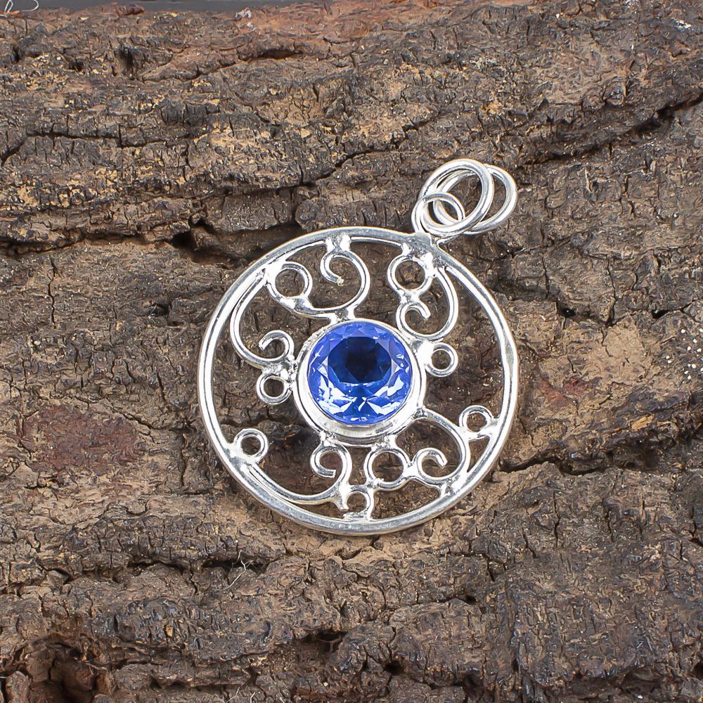 Swiss Blue Topaz Pendant Gemstone, 925 Solid Sterling Silver Pendant Jewelry, Handmade Pendant, Silver Jewelry For Gift