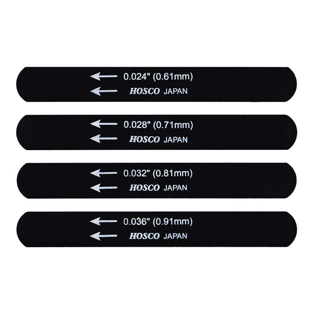 HOSCO H-NF-UK Black Nut File Set for Ukulele, 4 Files with Handle, .024/.028/.032/.036 in