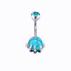 Multi-Color Turquoise Belly Button Ring with Skull and Ball Design