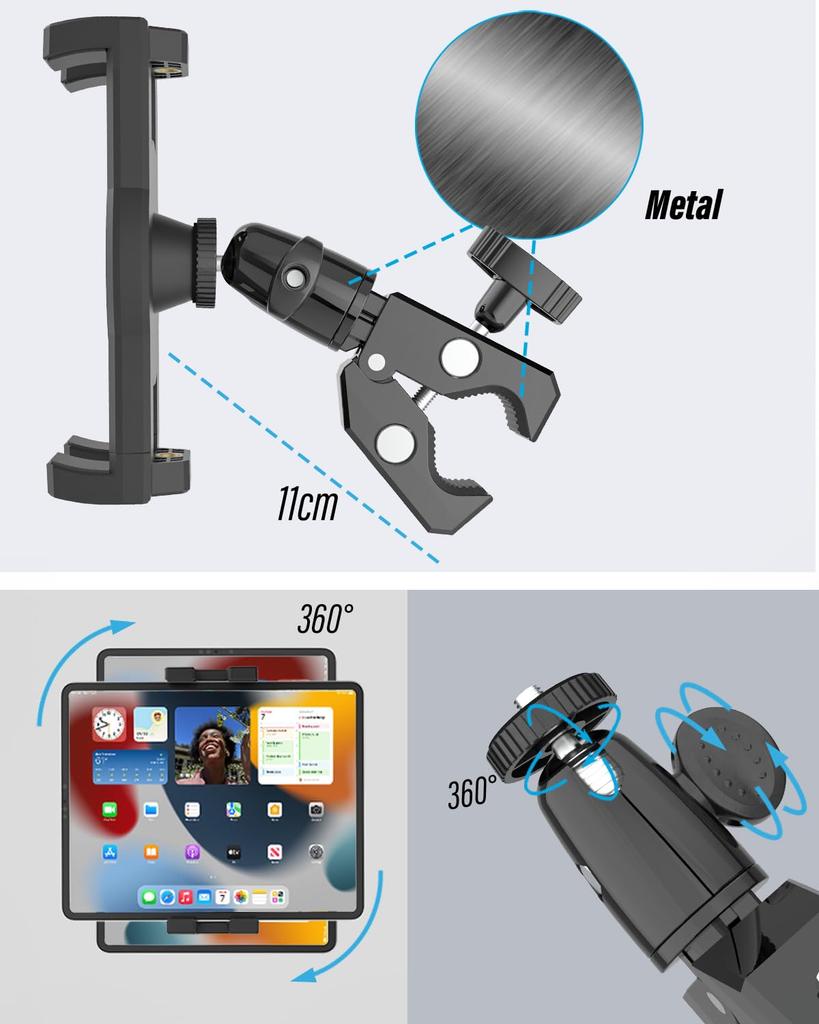 EXSHOW 2025 Усиленный металлический держатель для планшета для смартфона Простая японская инструкция по эксплуатации Широко совместим с iPad Pro Air Android Hero и Osmo