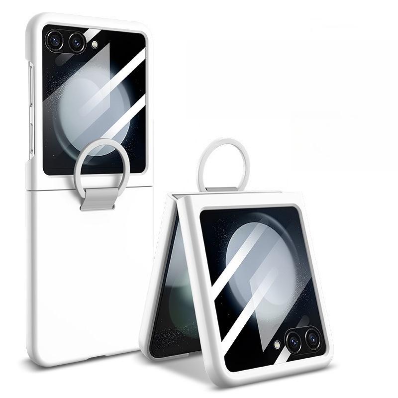 Оригинальный чехол-держатель с кольцом из жидкого силикона для Samsung Galaxy Z Flip 8 7 FE 6 5, защитная пленка на экран, противоударная крышка