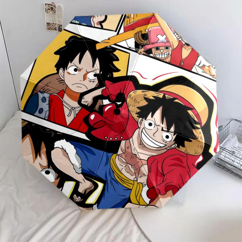 One Piece Luffy Theme Collection 2 8-Bone Automatic Folding Umbrella, Portable, Great Gift for Fans