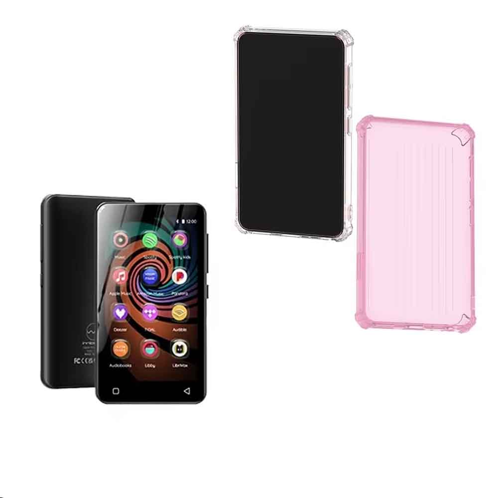 Transparent TPU Protective Cover for Innioasis G1 G3 MP3 Player Shock‑Proof Protective Case with Hand Rope Transparent Pink 4