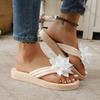 Fashion Comemore 2025 New Women's Thick Sole Slides Flower Decor Comfortable Home Slippers Casual Lightweight Beach Flip Flops Women