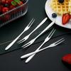 Вилка для фруктов из нержавеющей стали, западные столовые приборы, маленькая вилка, вилка с двумя зубцами, десертный торт
