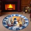 Christmas Santa Gnome Quilted Round Mat Festive Area Rug Non-Slip Backing Door Mat Living Room Bathroom Kitchen Absorbent Mat