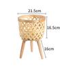 Handmade Bamboo Woven Flower Pot with Stand  Plant Flower Display Storage Stand DIY Storage Nursery Pots Home Decoration