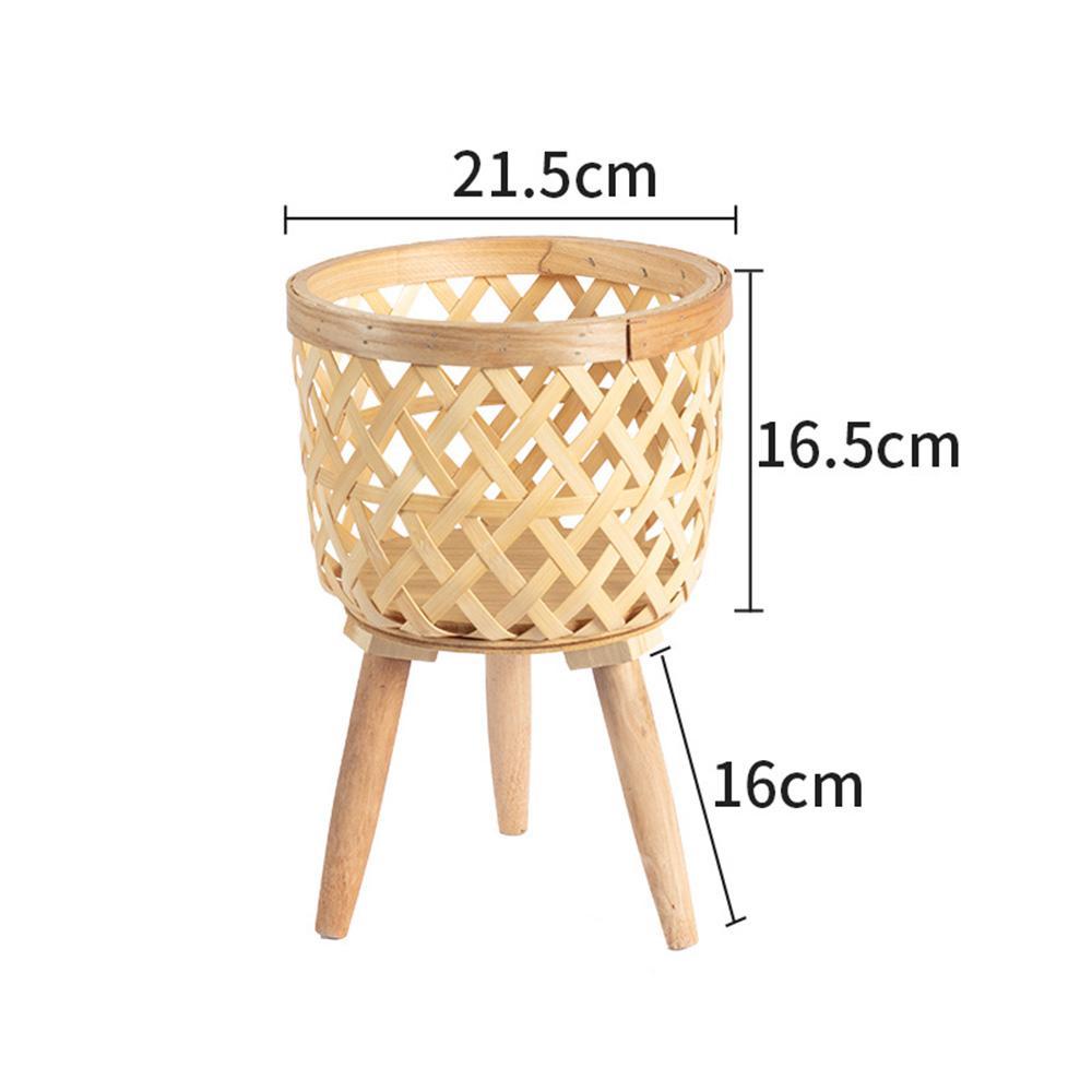 Handmade Bamboo Woven Flower Pot with Stand Plant Flower Display Storage Stand DIY Storage Nursery Pots Home Decoration