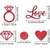 Honbay 100PCS Red Love Heart Fing Ring Table Confetti Party Decorations for Wedding Engagement Anniversary Bachelorette Bridal Shower Birthday Party