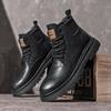 Men's Shoes Winter New High-top Martin Boots Men's British Low-top Casual Leather Shoes British American Retro Tooling Shoes
