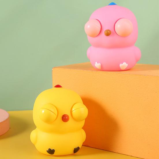 Игрушка для сжатия цыпленка Сногсшибательная игрушка-антистресс для курицы Забавная кукла для взрыва глазного яблока Игрушка для снятия стресса Креативная мультяшная мягкая игрушка из ТПР-щипка для взрослых