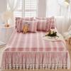Flower Decorative Princess Lace Bed Skirt 100% Cotton-padded Thicken Bed Skirt Home Non-slip Mattress Cover Protector Bed Cover