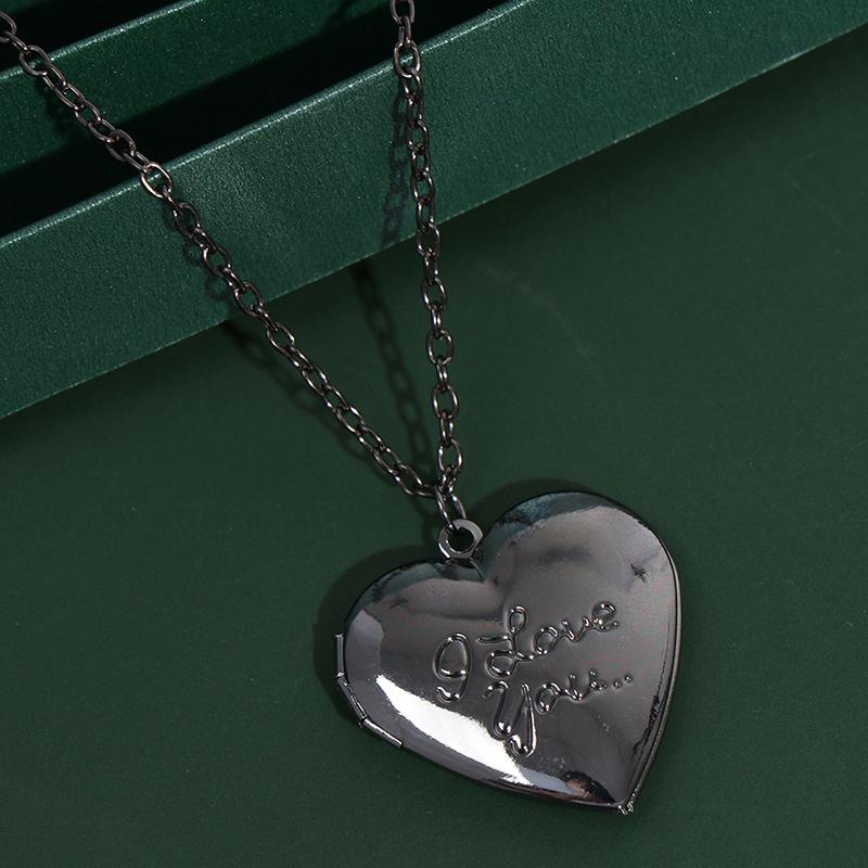 Кулоны-медальоны в форме сердца, открывающиеся, фоторамка, глянцевое ожерелье с семейной фотографией