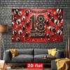 2D Плоскость - 2D Плоскость - Баннер на 2D плоскости, разработанный для празднования 18-летия, изготовлен из роскошного полиэфирного волокна