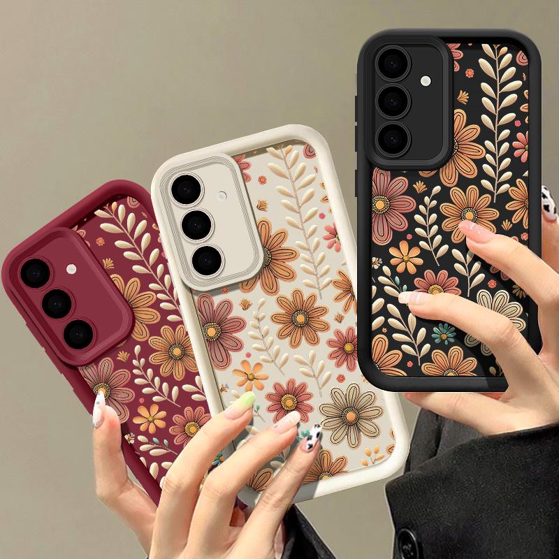 Чехол с принтом подсолнуха в мультяшном стиле для Samsung Galaxy A17 A57 A56 A16 A55 A15 A37 A35 5G S26 S25 S24 Ultra S23 S24 FE ТПУ Чехол для телефона