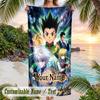 Hunter × Hunter Beach Towel, Personalized Custom Name Text, Quick Dry Large Absorbent Towel For Beach Pool